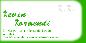 kevin kormendi business card